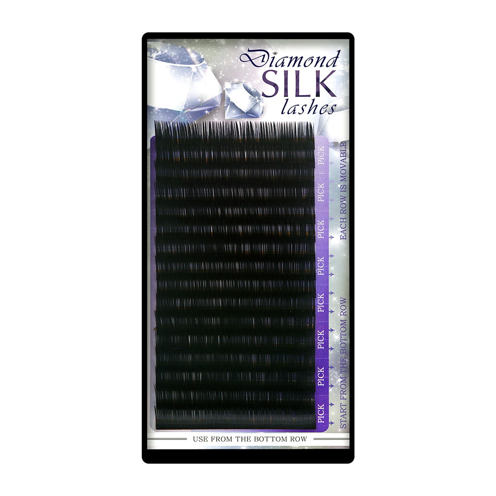 Diamond Silk Lashes - Mix 16 linii, B, 0.12mm