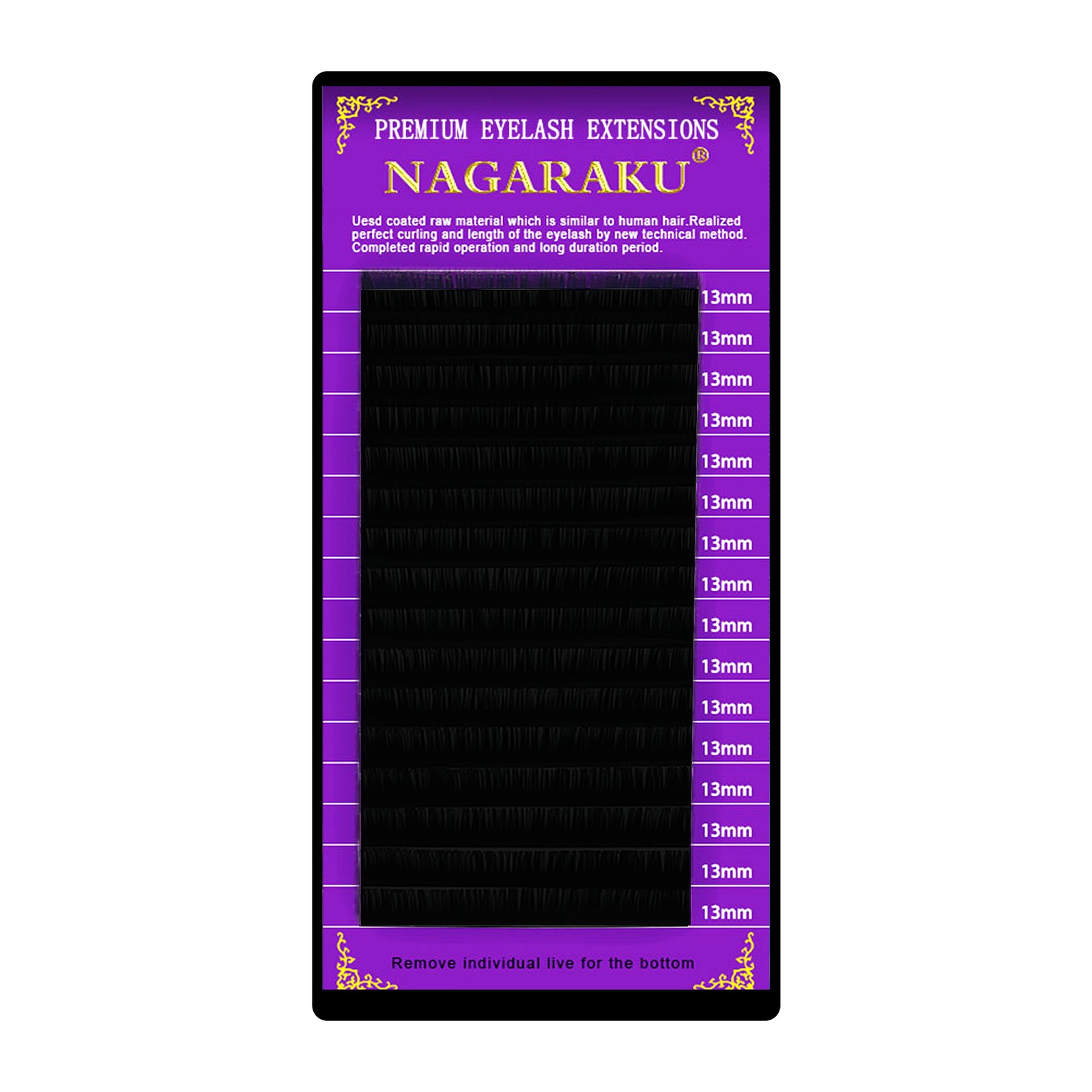 Nagaraku Lashes - 10mm, D, 0.10mm