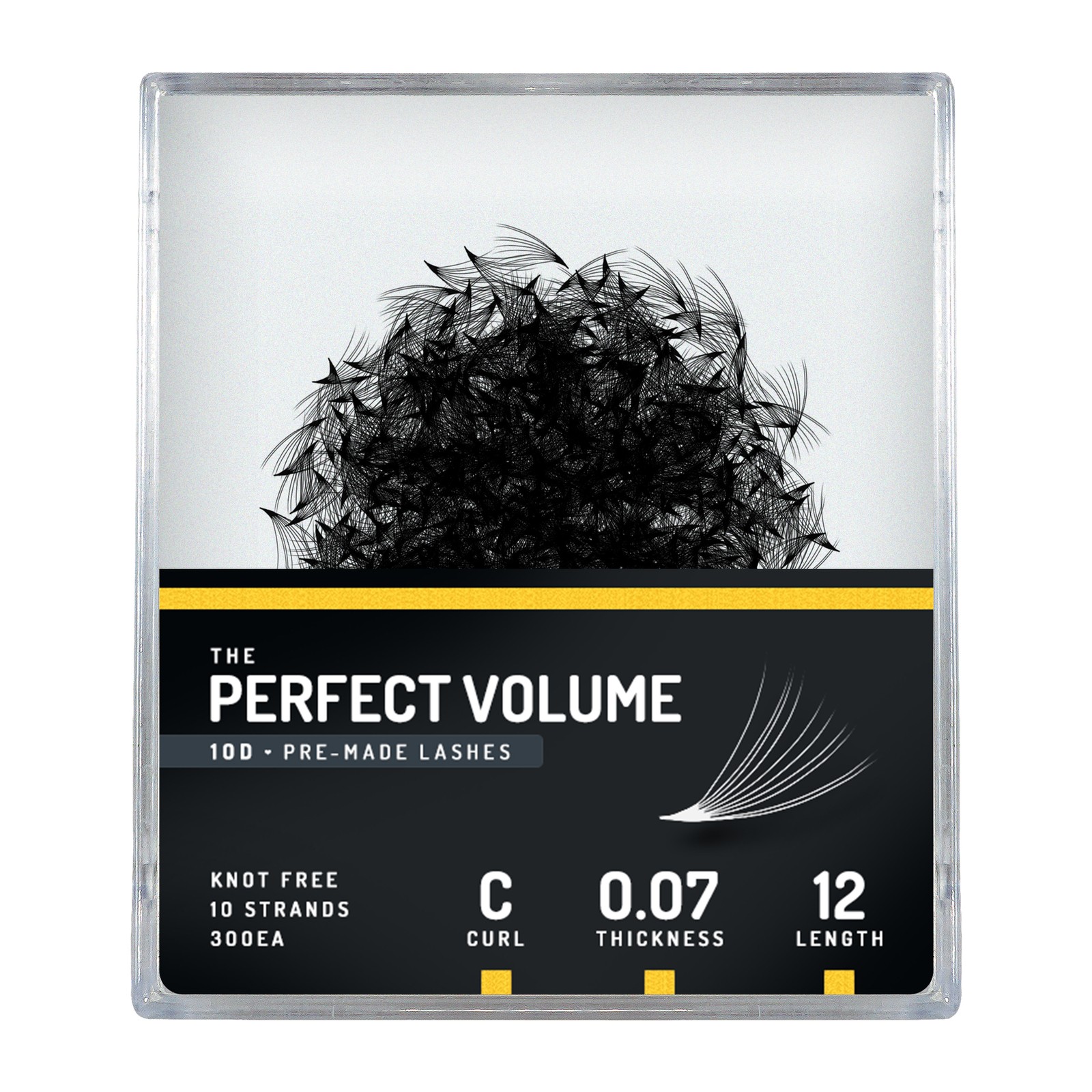 Perfect Volume - 300 buchețele hand-made 10D - 12mm, C, 0.07mm
