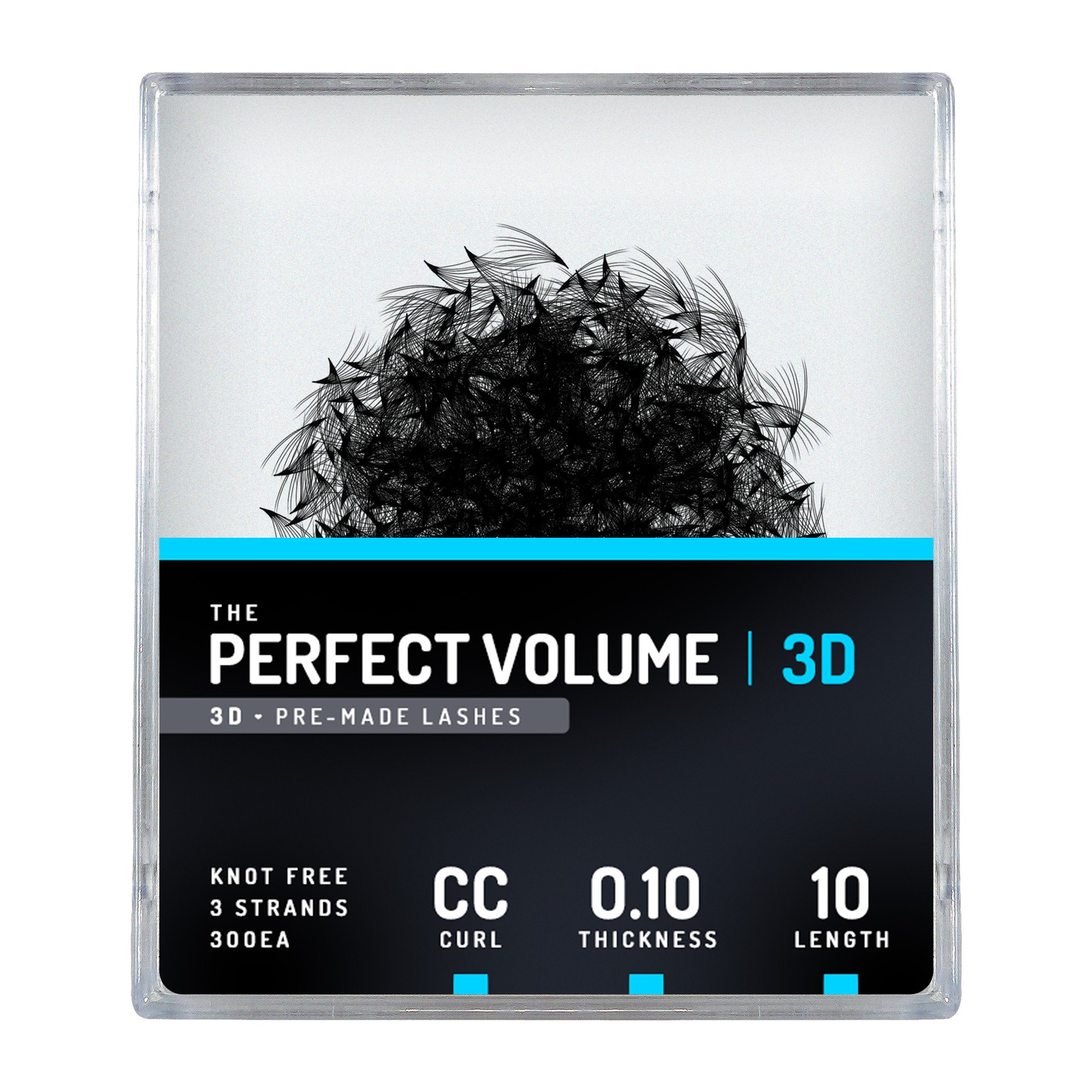 Perfect Volume - 300 buchețele premade 3D - 10mm, CC, 0.10mm